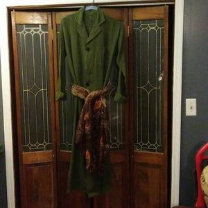 Olive Green Linen Duster